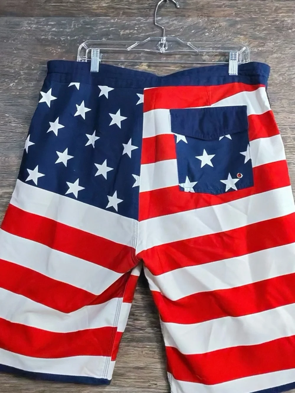 Old Navy Men's Flag Swim Trunks - Red, White & Blue